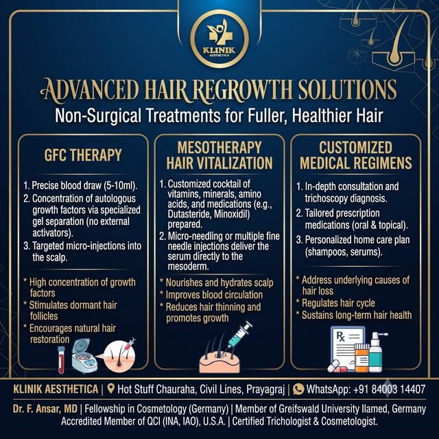 Say goodbye to hair thinning and hello to fuller, healthier locks! ✨ At Klinik Aesthetica, we bring 