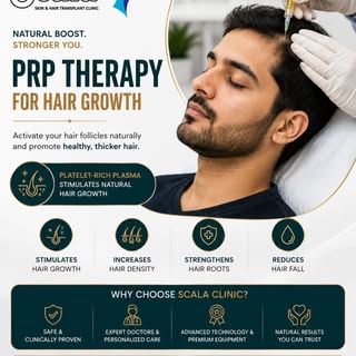 💉 Activate Natural Hair Growth with PRP Therapy 
Restore your confidence naturally with PRP Therapy