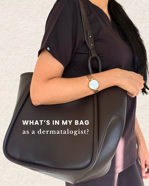 A little skincare and everyday essentials I carry with me because dermatologists need skincare on th
