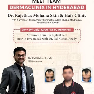 Team "DermaClinix" will be available in Hyderabad!

Meet Dr. Pal Kishan Reddy (MD Dermatology) and d
