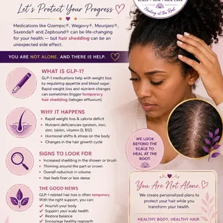 Hair loss while taking GLP-1 medication ( like Ozempic or Wegovy) is usually caused by telogen efflu