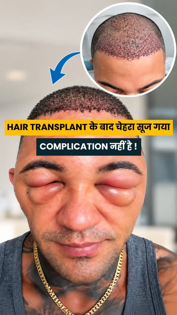 𝗛𝗮𝗶𝗿 𝗧𝗿𝗮𝗻𝘀𝗽𝗹𝗮𝗻𝘁 के बाद चेहरा इतना सूज गया? 😳 क्या ये 𝗖𝗢𝗠𝗣𝗟𝗜𝗖𝗔𝗧𝗜𝗢𝗡 है?

Ha