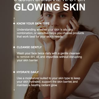 ✨ 3 QUICK SKINCARE TIPS FOR GLOWING SKIN

Great skin starts with simple, consistent habits. 💙

Know