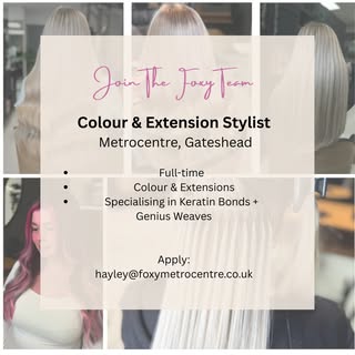 WE'RE HIRING | Experienced Colour & Hair Extension Stylist 

We're looking for an experienced stylis