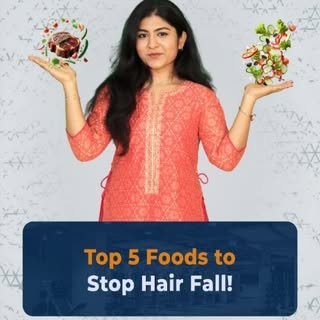 Struggling with hair fall?  Here are the top 5 foods to include in your diet for healthier hair! 

E