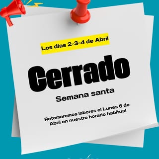Nuestras sedes permanecerán cerradas los días 2-3- y 4 de Abril por Semana Santa. Volemos a nuestro 