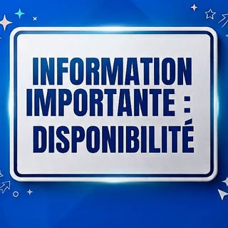 IMPORTANT 💯

Disponibilité août :
- mardi 18 : 11h00 - 15h00 - 19h00
- mercredi 19 : 16h00
- vendre