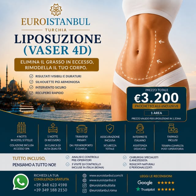 ✨ VASER 4D LIPOSUCTION A ISTANBUL 🇹🇷

Non si tratta solo di eliminare il grasso localizzato, ma di