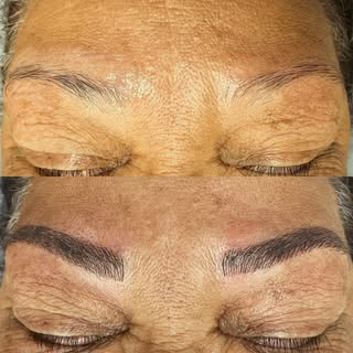 Filler brow request. Happy client. 

Color: Mahogany 
Method: Conservative Moderate
Client Age: 60’s