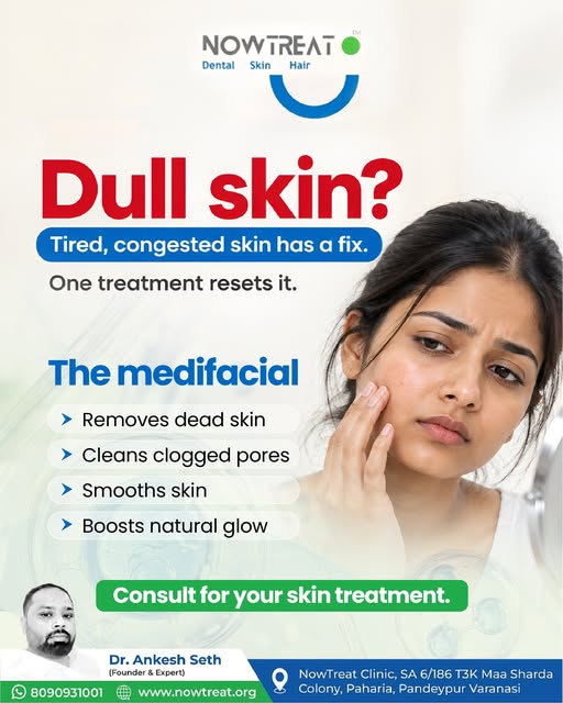 Stop Ignoring Your Dull Skin!
A MediFacial helps remove dead skin, cleanse clogged pores, smoothen t