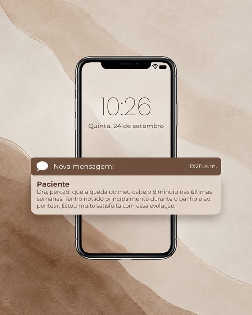 Algumas mensagens de pacientes têm um significado especial para quem trabalha com tricologia. 🤎

Nã