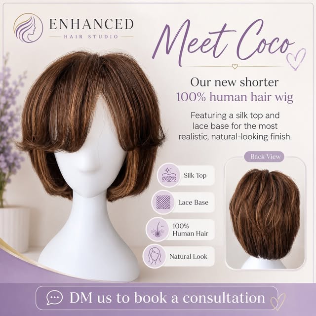 Meet COCO 🤎 — our gorgeous new shorter 100% human hair wig, designed for effortless, natural-lookin