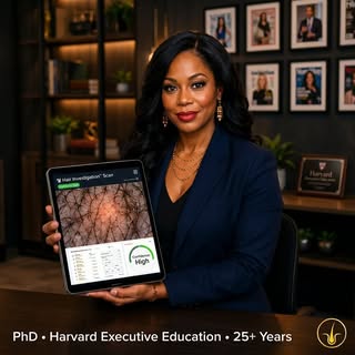 25 years. Harvard. A PhD. One mission. ✨

Most people guess their way through hair loss.
Dr. Anifowo