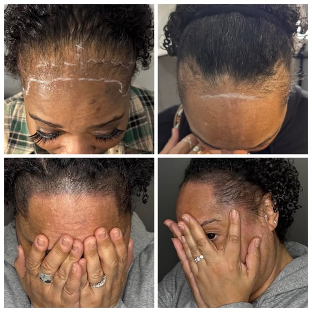 This young lady had traction alopecia from wearing braids when she was younger. She was told she was