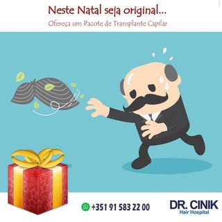 Neste Natal ofereça um presente único! Ofereça um transplante capilar ao melhor preço do mercado! Su