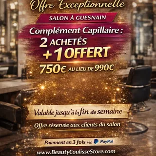 Beauty coulisse 
Lance sa promo choc . 
2+1 
Valable sur www.beautycoulissestore.com
Va dans shop pu