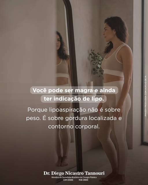 Existe uma ideia equivocada de que lipoaspiração é uma cirurgia para quem precisa emagrecer. Não é.
