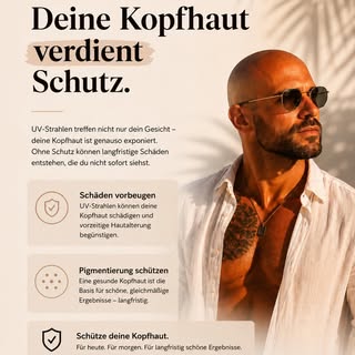 ☀️ Deine Kopfhaut verdient Schutz.

Besonders nach einer Haarpigmentierung oder bei lichtem Haar ist