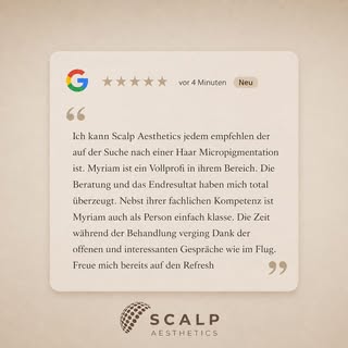 ⭐⭐⭐⭐⭐

5 Sterne, die motivieren.

#ScalpAesthetics #Kundenfeedback #SMP #Haarpigmentierung #GoogleRe