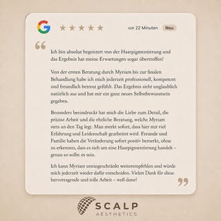 Dankbarkeit. 🤎

Solche Rückmeldungen erinnern mich jeden Tag daran, warum ich meine Arbeit liebe. V