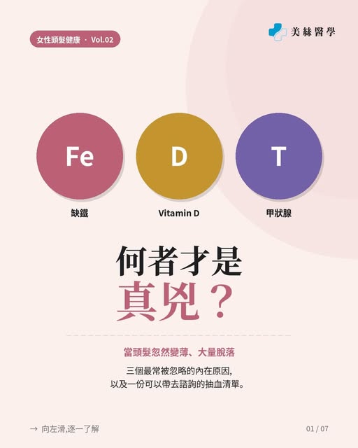 當頭髮忽然變薄、掉髮量增加,很多人第一時間會怪罪頭皮或洗頭水。

但其實,頭髮是身體的訊號燈 —
彌漫性脫髮往往不是單一疾病,而是全身狀況的縮影。

臨床上最常被忽略的三個內在原因:

🔸 缺鐵 (