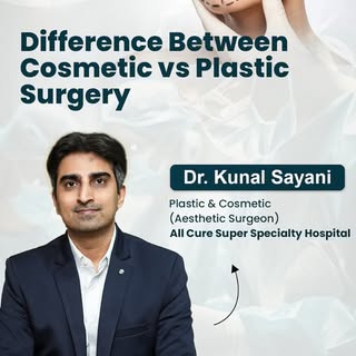 Cosmetic surgery focuses on enhancing appearance, while plastic surgery is about restoring form and 