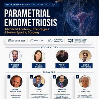 Participe do ESGE Webinar sobre Neuropelveologia PARAMETRIAL ENDOMETRIOSIS, que tratará sobre Anatom