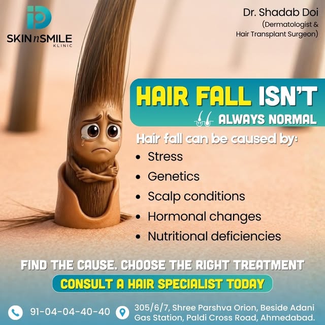 🚨 Hair Fall Isn’t Always Normal! 💇‍♀️💇‍♂️

Seeing a few strands of hair on your pillow or comb ca