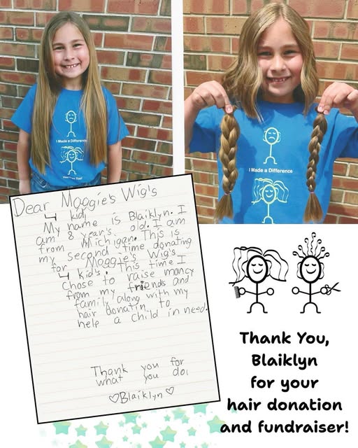 Heartfelt haircut alert! ✂️ Sweet Blaiklyn is from Michigan and this is her second time donating her