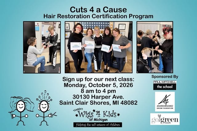 Last call! Cosmetologists, if you are interested in taking our Cuts 4 a Cause hair restoration train