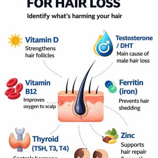 Blood tests recommended when determining the cause of your hair loss. Repost from @mohit.hair.journe