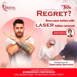Tattoo Regret? We’ve got you covered!
✨ Say goodbye to unwanted ink with Laser Tattoo Removal at Kre