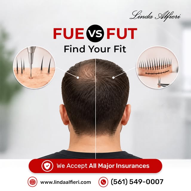 FUE or FUT? Read our blog to find a breakdown of what actually matters — scarring, downtime, cost — 