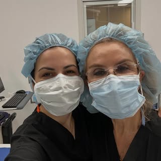 In the OR today with my beautiful Mom—she provided the anesthesia for my surgery 🤍 Proud daughter m