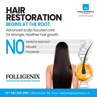 Strong, healthy hair starts with healthy follicles. At Hope Aesthetics Clinic, our Hair Restoration 