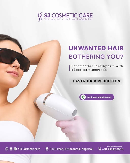 Say goodbye to the hassle of constant shaving and waxing!

📍 S J Cosmetic Care, C.B.H Road, Krishna