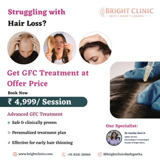 Hair fall isn’t just cosmetic—it’s a signal.
Address it early with advanced GFC therapy designed to 