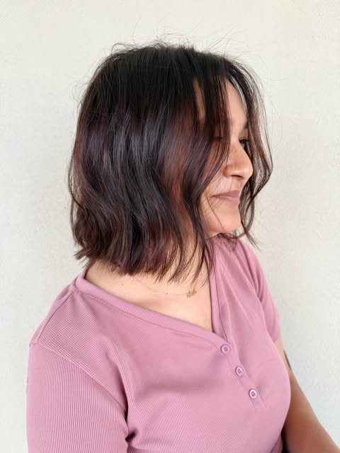 Absolutely in love with her cute little bob 😍 #happyhairhappylife #transformationcute #byebyelongha