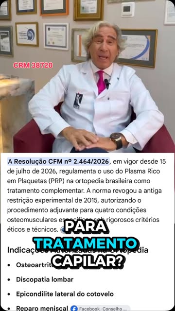 ATENÇÃO !!! 
O PRP NÃO FOI LIBERADO PELO CONSELHO FEDERAL DE MEDICINA E PELA ANVISA !!!! Pra tratame