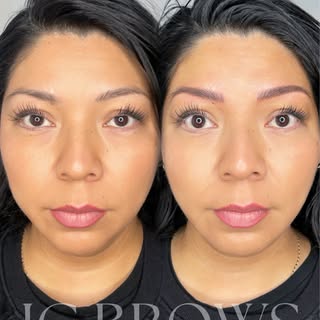 Before: previous brow tattoo by another artist
After: Nano cover up
(Clients brow goals was to achie