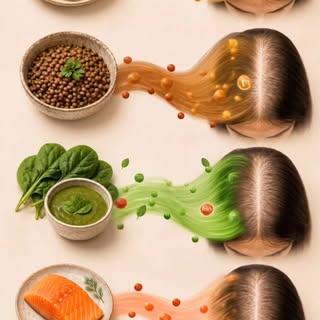 What you eat can support healthy hair—but each nutrient plays a different role.

🥚 Eggs: Provide pr