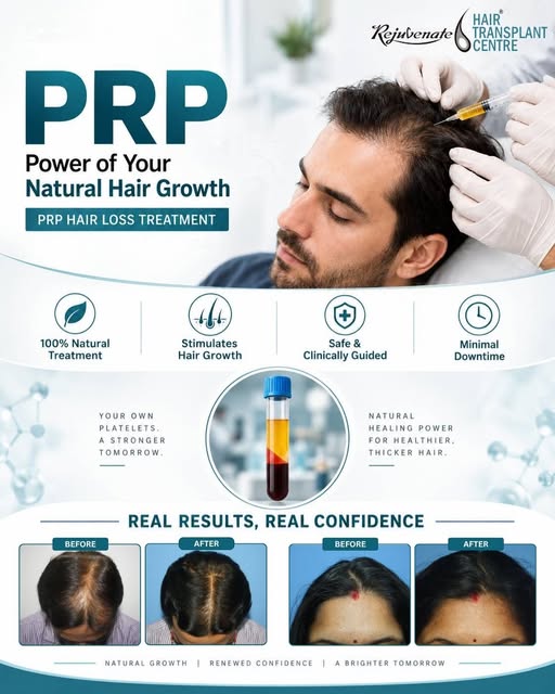 PRP for Hair Loss: Your Own Growth Factors, Your Hair’s Potential 🌱
Hair thinning doesn’t always me