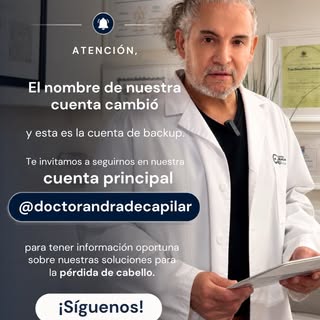 Atención, está es nuestra cuenta backup. Te invitamos a seguirnos en nuestra cuenta oficial @doctora