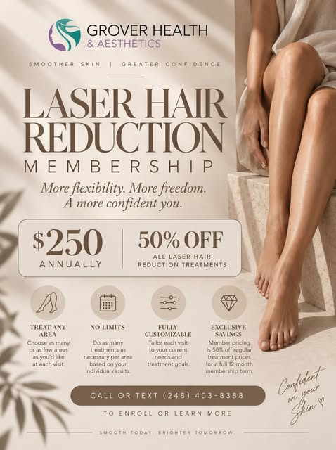 ✨ Introducing our NEW & IMPROVED Laser Hair Reduction Membership! ✨

Smoother skin, more flexibility