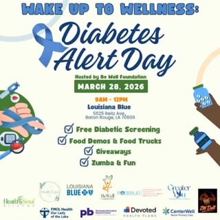 This Saturday!
WAKE UP TO WELLNESS
Diabetes Alert Day
Host by: @b.well.foundation