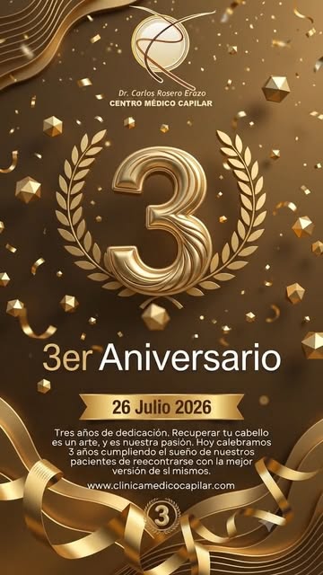¡Celebramos 3 años a la vanguardia de la innovación capilar! 🧬✨

En el Centro Médico Capilar del Dr
