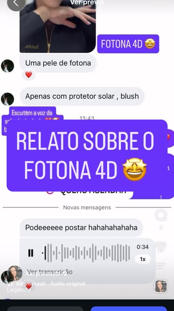 Veja o que essa amiga querida disse sobre o FOTONA 4D 🤩
Quer descobrir o que o FOTONA 4D pode fazer
