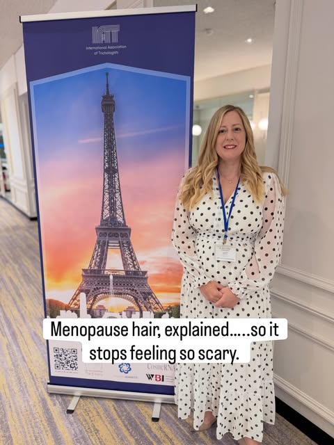 Menopause hair changes, explained simply…..thinning, texture, shedding and scalp…..so it stops feeli