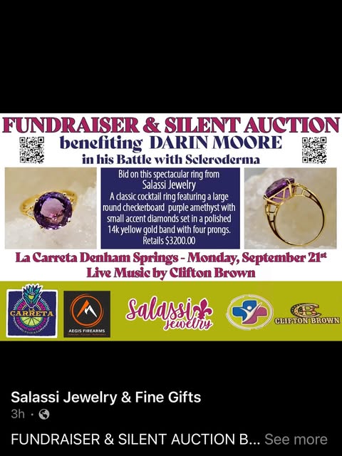 This GORGEOUS ring from Salassi’s Jewelry will be auctioned tomorrow night at LaCaretta’s. This ring