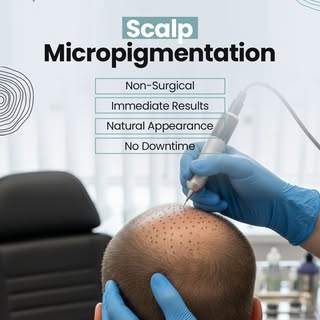 For patients with thinning hair or visible scalp, scalp micropigmentation can create the appearance 